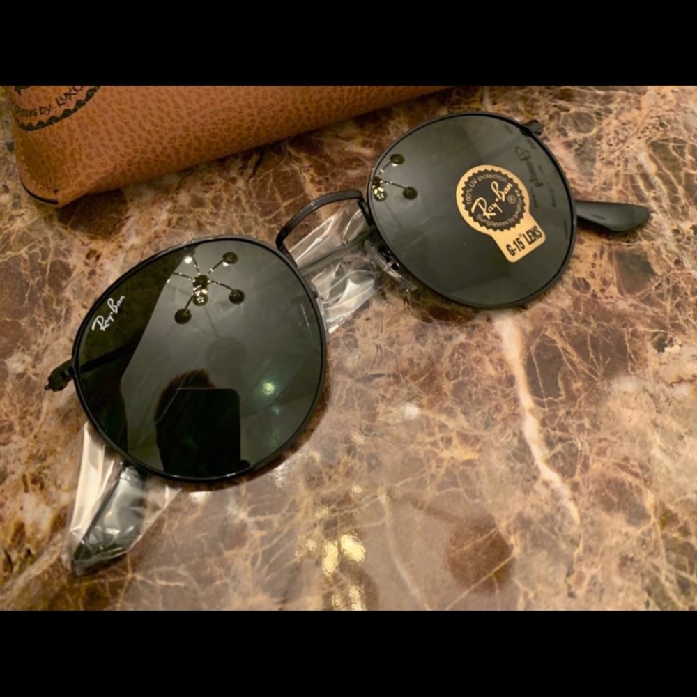 Ray Ban Sunglasses Black Round Metal RB3447 NEW!